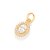 Pingente Rommanel Formato Oval, Cravejado Por 24 Zircônias De 0,80 Mm E 1 Zircônia Oval De 4X6 Mm Ao Centro Med 1,7 Cm X - Imagem 1