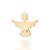Pingente Formato Anjo Com Auréola Vazada, Cravejado Por 1 Zircônia Carrê De 2X2 Mm,Med 1,7 Cm X 2,0 Cm - Imagem 1