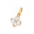 Pingente Flor Composto Por 4 Zircônias Formato Coração De 4X4Mm,1,8 Cm X 1,1 Cm, - Imagem 1