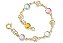 Pulseira Rommanel Fio De Flores Coloridas Intercaladas Por Trevo Vazados Med 14 Cm Ajustável 12 Cm - Imagem 1