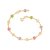 Pulseira Rommanel  Fio De Flores Coloridas Intercaladas Por Trevo Vazados  Med 20 Cm Ajustável 18 Cm - Imagem 1