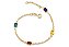 Pulseira Rommanel Fio Elo Português Com Pedras Retangulares Coloridas Intercaladas No Fio Med 20 Cm - Imagem 1