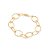 Pulseira Rommanel Formada Por Fios De Elos Oval Largos Trabalhados Intercalados Por Elos Oval Lisos Med 19 Cm(Joia Licen - Imagem 1