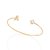 Bracelete Com Aro Aberto Tendo Em Um Lado 1 Zircônia Redonda De 6,00Mm E Do Outro 1 Letra Do Alfabeto Cravejada Por Zirc - Imagem 1