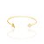 Bracelete Com Aro Aberto Tendo Em Um Lado 1 Zircônia Redonda De 6,00Mm E Do Outro 1 Letra Do Alfabeto Cravejada Por Zirc - Imagem 2