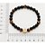 Pulseira Rommanel Shamballa Formada Por 5 Pedras Olho De Tigre De 8,0 Mm E 18 Pedras Pretas De 8,0 Mm, Com Peça Escrito - Imagem 3