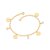 Pulseira Rommanel Formada Por Fio Elo Cadeado, Composta Por Medalhas Penduradas Escritas Fé, Paz, Sorte E Gratidão, Inte - Imagem 1
