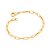 Pulseira Rommanel Formada Por Fio Elos Retangulares Arredondados Com Fecho Mosquetão De 1,5 Cm Med 19 Cm - Imagem 1