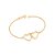 Pulseira Rommanel Formada Por Fio Elo Oval Diamantado, Composto Por Dois Corações EntrelaçadosMed 19 Cm - Imagem 1