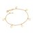 Pulseira Rommanel Formada Por Corrente De Elo Cadeado Fio 0,35 Mm, Composta Por 6 Corações Vazados Pendurados Med 19 Cm - Imagem 1