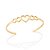 Bracelete Com 4 Círculos Vazados De Tamanhos Diferentes E 1 Coração Ao Centro,Med 6,5 Cm De Diâmetro (Externo) - Imagem 1