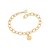 Pulseira Rommanel Formada Por Corrente De Elo Cadeado Oval Fio 1,2 Mm, Composta Por Medalha Olho Grego Pendurada,Med 20 - Imagem 1