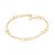 Pulseira Formada Por Corrente De Elo Cadeado Fio 0,40 Mm Intercalada Por 3 Corações Vazados,Med 20 Cm - Imagem 1