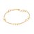 Pulseira Formada Por Corrente De Elo Cadeado Fio 0,40 Mm Intercalada Por 3 Corações Vazados,Med 20 Cm - Imagem 2