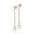 Brinco Cravejado Por 44 Zircônias Navete De 2X4Mm E 2 Zircônias Baguetes De 6X8Mm Penduradas (Par)Med 7,3 Cm X 0,8 Cm Ro - Imagem 1