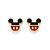Brinco Bermuda Do Mickey Com Aplicação De Resinamed 0,90 Cm X 0,90 Cm(Joia Licenciada Coleção Disney) Rommanel - Imagem 1