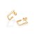 Brinco Formato Retangular Liso , (Par)Med 1,30 Cm X 1,00 Cm Rommanel - Imagem 2