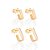 Kit Brinco Formado Por 2 Pares Lisos Formato Retangular De Tamanhos Diferentesmed 1,2 Cm X 0,80 Cm / 1,0 Cm X 0,70 Cm Ro - Imagem 1
