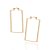 Brinco Argola Formato Retangularmed 4,5 Cm X 2,9 Cm Rommanel - Imagem 1