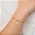 Pulseira Formada Por Corrente De Elo Oval Lixado 0,60Mm Com Pingente Redondo Composto Por Elementos Do Marmed 19 Cm Ajus - Imagem 3