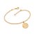 Pulseira Formada Por Corrente De Elo Oval Lixado 0,60Mm Com Pingente Redondo Composto Por Elementos Do Marmed 19 Cm Ajus - Imagem 1