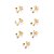 Kit Brinco Semaninha Composto Por 7 Pares De Brincos Solitários Cravejados Por 14 Cristais De 2,00 Mm (Total)Paz (Branco - Imagem 2