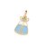 Pingente Formato Vestido Da Cinderela Com Aplicação De Resina.Med. 2,2 Cm X 1,2 Cm (Joia Licenciada Coleção Disney) Romm - Imagem 1