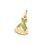 Pingente Formato Vestido Da Tiana Com Aplicaçãpo De Resina.Med. 2,3 Cm X 1,2 Cm (Joia Licenciada Coleção Disney) Rommane - Imagem 1
