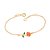 Pulseira Formada Por Corrente De Elo Cadeado Composta Por Flor Da Bela Com Aplicação De Resina.Med. 16 Cm Ajustável Á 14 - Imagem 1