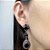 Brinco Elegante Preto e Prata em Cristais - Imagem 1