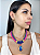 Maxi Colar Fio Corda Rosa e Azul - Imagem 2