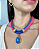 Maxi Colar Fio Corda Rosa e Azul - Imagem 3