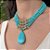Maxi Colar Turquesa com Miçangas e Gota em Howlita Azul - Imagem 3