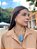 Maxi Colar Nude e Gota Azul em Resina - Imagem 2