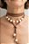 Choker Marrom Camurça e Pérolas - Imagem 1