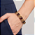 Pulseira Cromada Resinas Marrom - Imagem 1
