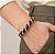Bracelete Cromado Resina Preta - Imagem 1