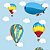 Papel de Parede Adesivo Infantil Balão e Avião Dirigível - Imagem 1