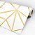 Papel de Parede Adesivo Geométrico  Zara Branco e Dourado - Imagem 4