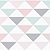 Papel de Parede Adesivo Triângulos Rosa, Cinza e Verde - Imagem 1