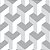 Papel de Parede Adesivo Geométrico 3D Cinza e Branco - Imagem 1
