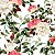 Papel de Parede Adesivo Floral Rosas, Branco, Vermelho e Verde - Imagem 1