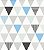 Papel de Parede Triângulo Azul e Cinza, Algodão Doce - Imagem 1