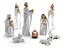Presepio Decorativo Branco E Dourado Resina Decoracao - Imagem 1
