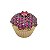 Pingente prata 925 banho ouro 18k cupcake cravejado - Imagem 2