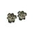 Brinco prata 925 banho ródio negro flor - Imagem 1