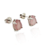 Brinco prata 925 Gota de Quartzo rosa - Imagem 2