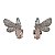 Brinco prata 925 banho ródio branco libélula cravejada - Imagem 2
