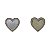 Brinco prata 925 coração 12mm madrepérola cravejada - Imagem 1