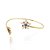 Pulseira bracelete prata 925 banho ouro 18k flores - Imagem 1